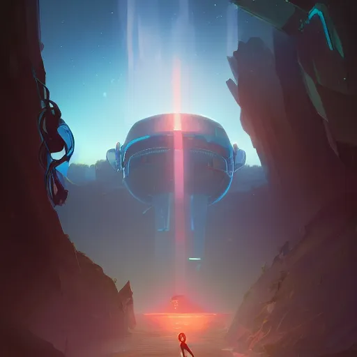 Image similar to hero world close encounters of the third kind, behance hd by jesper ejsing, by rhads, makoto shinkai and lois van baarle, ilya kuvshinov, rossdraws global illumination