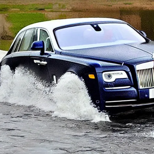 Prompt: rabid teenagers decide to drown Rolls-Royce