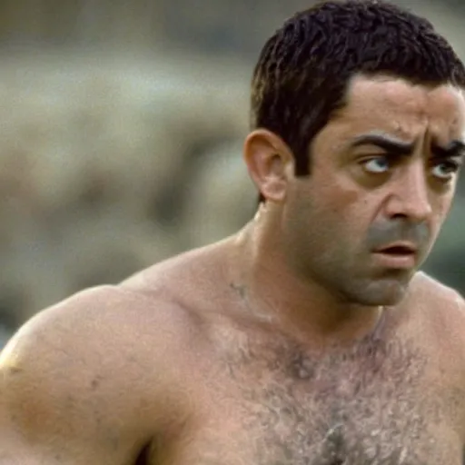 Prompt: still of xavi hernandez in gladiator ( 2 0 0 0 )