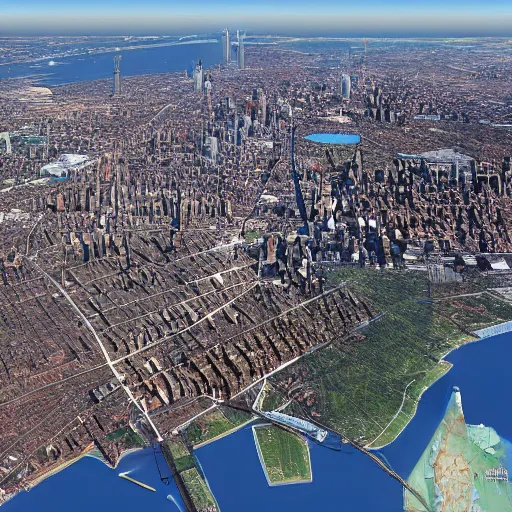 Image similar to New York City, google earth satellite image