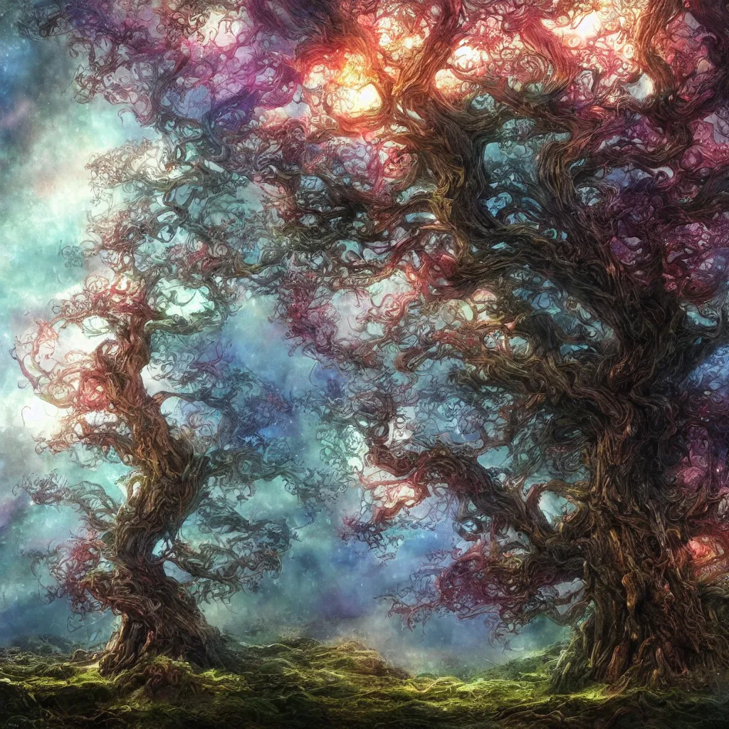 Prompt: magical tree, colours, watercolor, dramatic lighting, cinematic, establishing shot, extremely high detail, foto realistic, cinematic lighting, pen and ink, intricate line drawings, by Yoshitaka Amano, Ruan Jia, Kentaro Miura, Artgerm, post processed, artstation, matte painting, style by eddie mendoza, raphael lacoste, alex ross