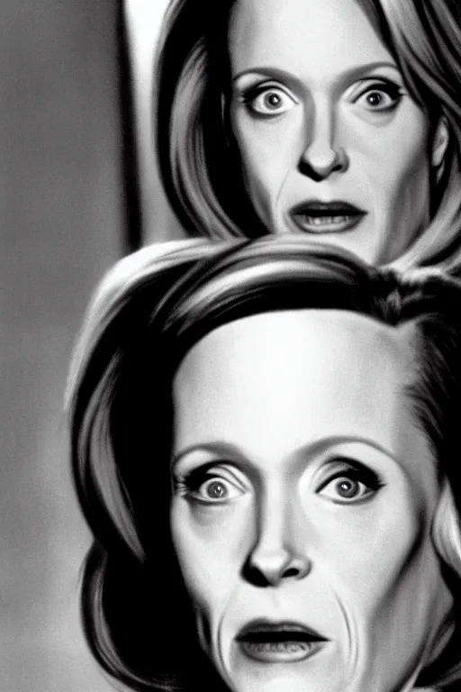 Prompt: dana scully tranforming into an alien