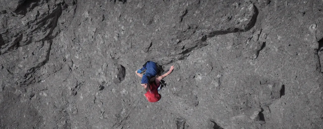 Prompt: low - g rock climbing on the terraformed asteroid. cinematic.