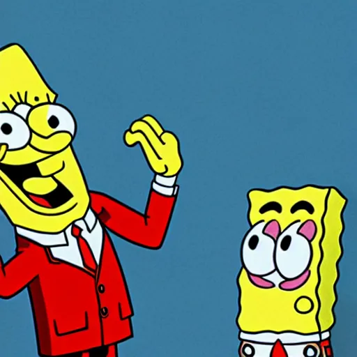 Prompt: spongebob in real life becoming president of the united states, hyper realistic,