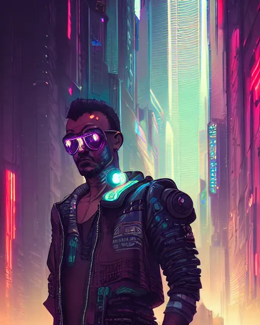 Image similar to cyberpunk man with mohawk portrait, detailed face and eyes, cyberpunk city background, cosmic, artstation, stylized, cybernetic futurepunk, greg rutkowski, dan mumford