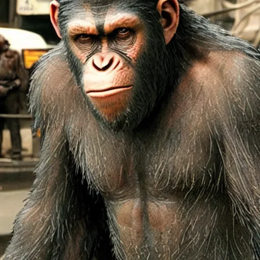 Prompt: planet of the apes In New York City Very detailed 4K quality Super Realistic