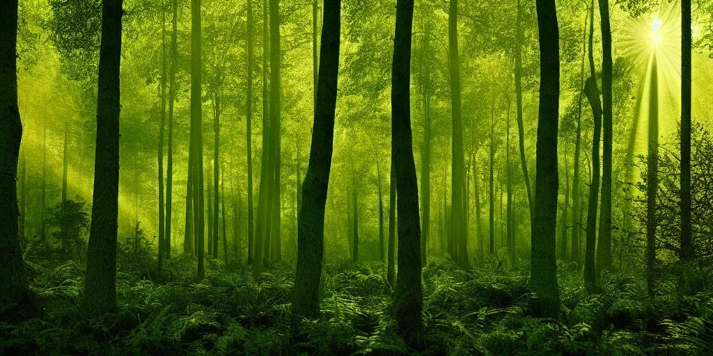 Image similar to lush forest, against light, glare, bright details, contrasting, daylight, highly detailed, by dieter rams 1 9 9 0, national geographic magazine, reportage photo, natural colors