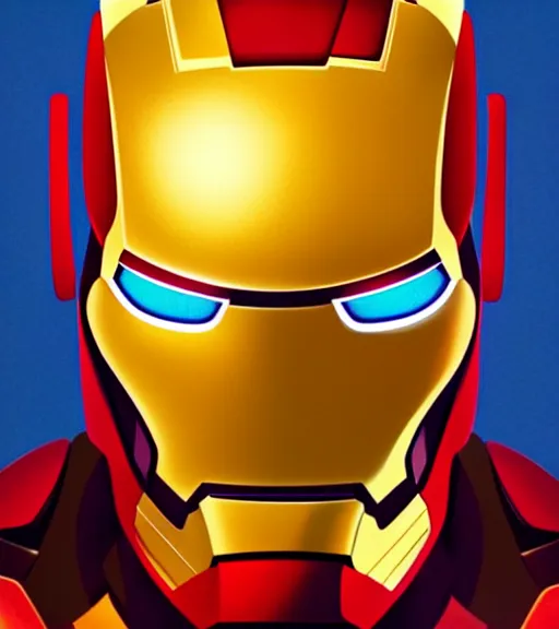 Image similar to icon stylized minimalist adam scott face iron man suit, loftis, cory behance hd by jesper ejsing, by rhads, makoto shinkai and lois van baarle, ilya kuvshinov, rossdraws global illumination