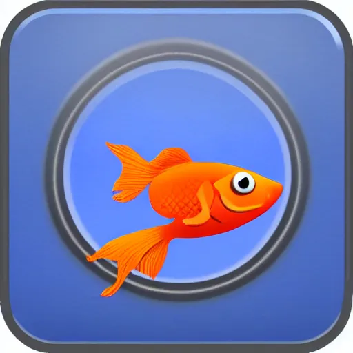 Image similar to web browser icon with a goldfish