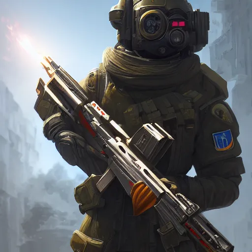 Image similar to russian soldier ak reflect chrome, 8 k uhd, unreal engine, octane render in the artstyle of finnian macmanus, john park and greg rutkowski