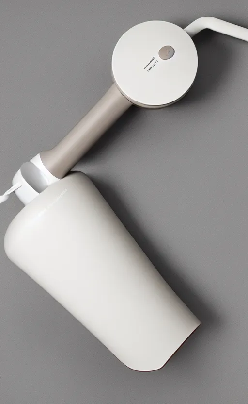 Image similar to a stylish handheld electric frother and powdered beverage mixer ; designed by marc newsom, zaha hadid, blonde, joseph and joseph, frother ; natural materials ; industrial design ; behance ; le manoosh ; pinterest ; if design award ; reddot design award