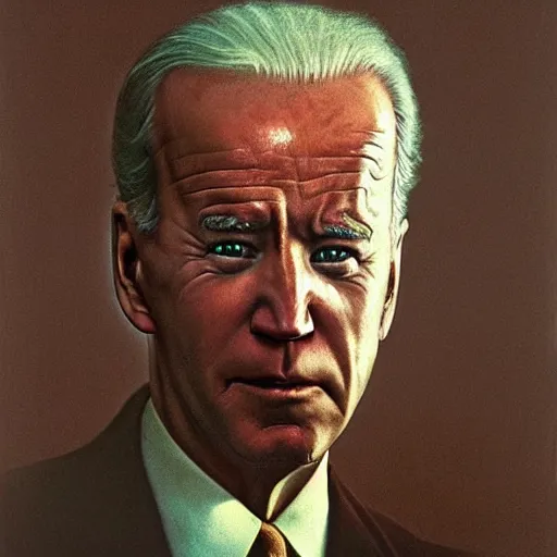 Image similar to Joe Biden. Paucity. Zdzisław Beksiński