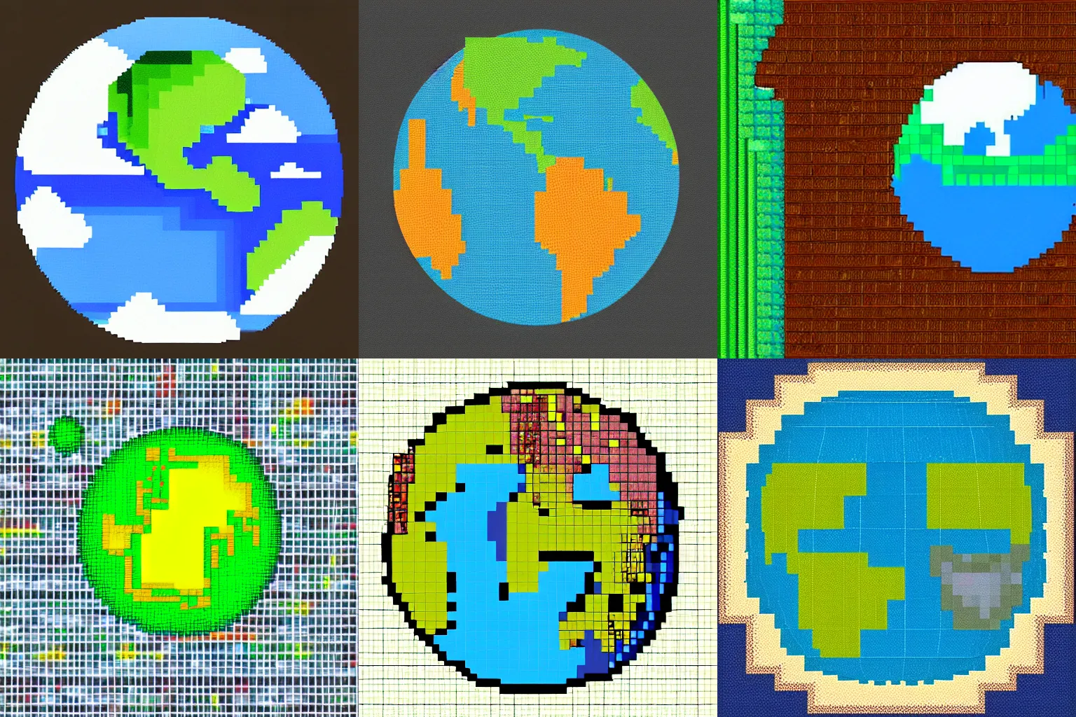 Prompt: pixel art illustration of Earth