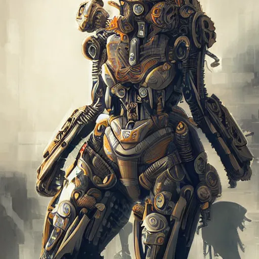 Image similar to Shakira as a samurai cyborg, mech, cyberpunk, intricate details, highly detailed, concept art. Art by Nivanh Chanthara