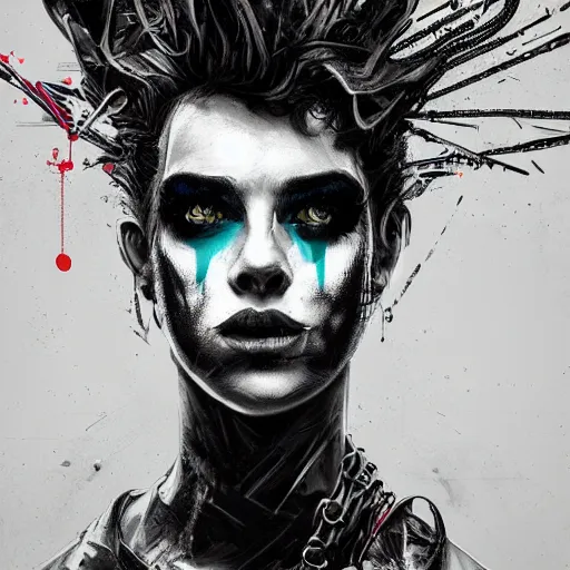 Image similar to splashes of neon, punk portrait made out of paint, trending on artstation, epic composition, emotional, beautiful, rendered in octane, highly detailed, realistic, tim burton comic book art, sharp focus, perfect eyes