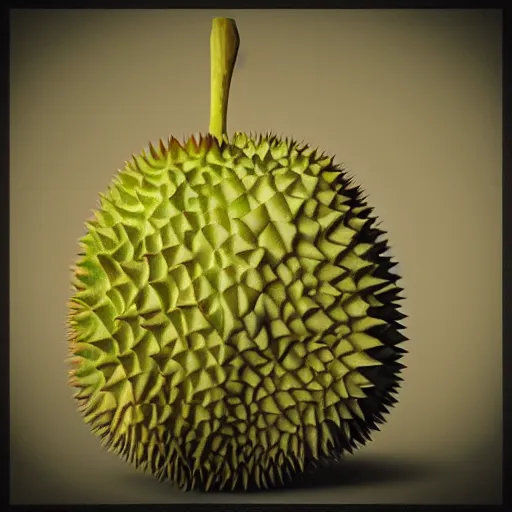 Prompt: “durian fruit dressed as a wwii soldier” octane render