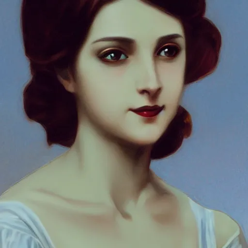 Image similar to Portrait of Elizabeth from Bioshock Infinite, art by William Adolphe Bouguereau, extremely detailed, 4K