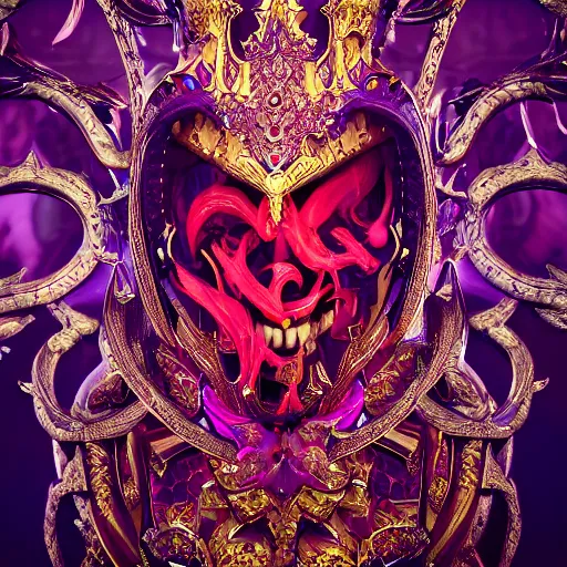 Prompt: portrait of evil princess, warlord, glowing, blood, ornate and intricate, jaw dropping, dynamic lighting, intricate and detailed, 4 k octane render