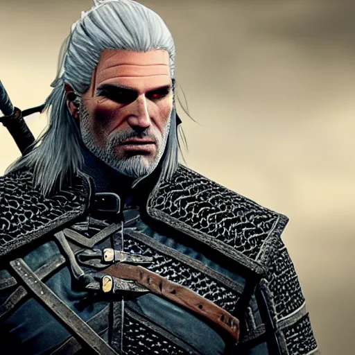 Prompt: Geralt of Rivia giving a thumbs up