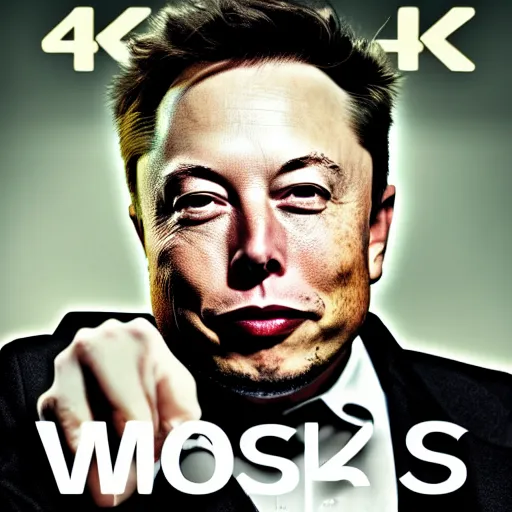 Prompt: music cover for elon musk, 4 k quality