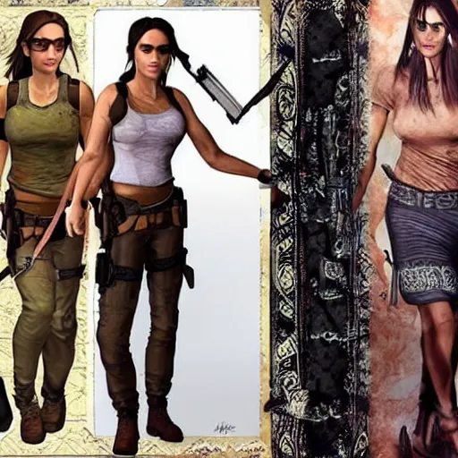 Prompt: give me lara croft wearing batik!