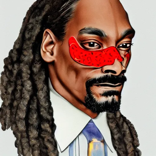 Image similar to Snoop Dogg smiled sweetly red eyes, nothing superfluous, photorealism