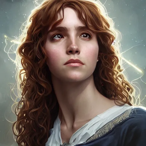 Image similar to ultra realistic illustration, hermione granger from the chamber of secrets, intricate, elegant, highly detailed, digital painting, artstation, concept art, smooth, sharp focus, illustration, art by artgerm and greg rutkowski and alphonse mucha