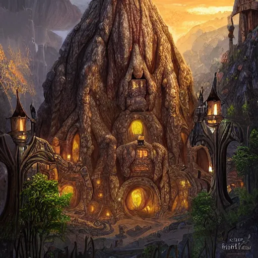 Image similar to subterranean dwarven kingdom, impressive architecture, high-detail, fantasy world, digital art