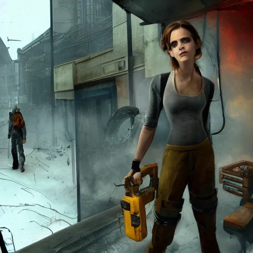 Image similar to Emma Watson in Half-Life 2