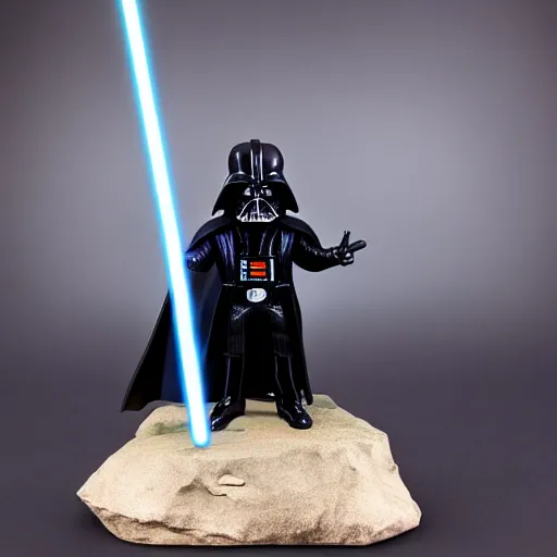 Image similar to Darth Vader in wizard cape using a magic wand