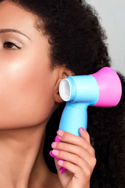 Image similar to Sideview of a Woman using a Pink Vapor Inhaler