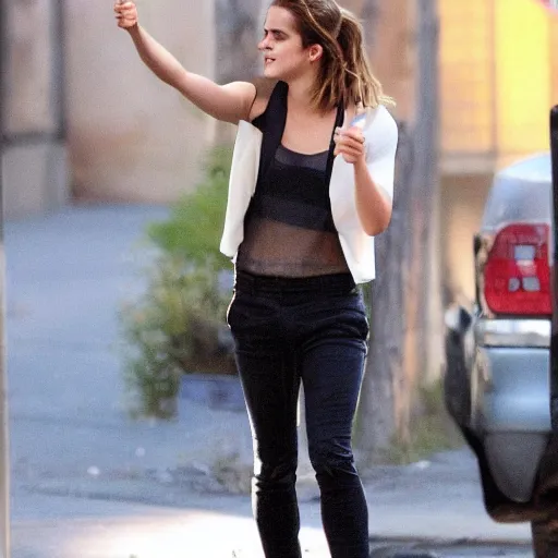 Prompt: emma watson giving thumbs up