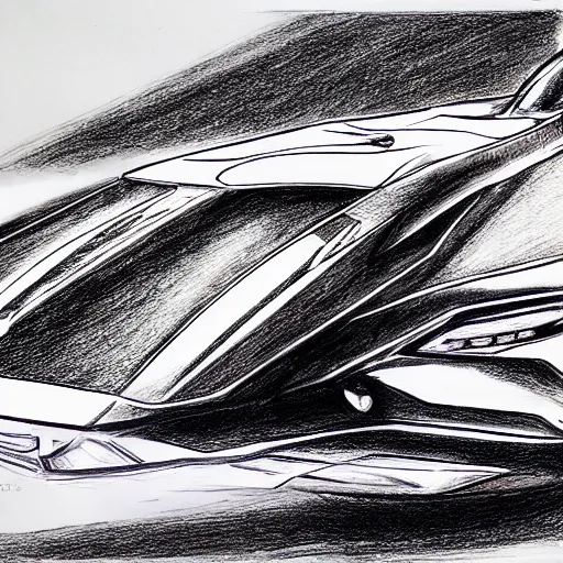 Image similar to ballpoint pen drawing of the batmobile