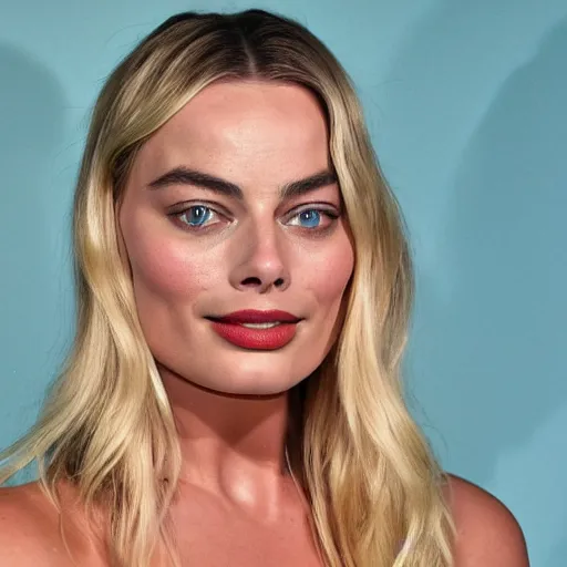 Image similar to Margot Robbie, moist