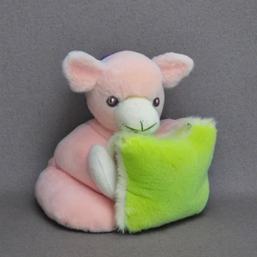 Image similar to a very soft persian pink plush john deere with pluche