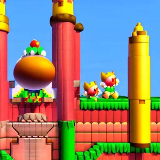 Image similar to phone picture of in - game crt screenshot of lebron james as a low - poly character in super mario 6 4, standing outside princess peach's castle, 4 k, high quality, hyperdetailed