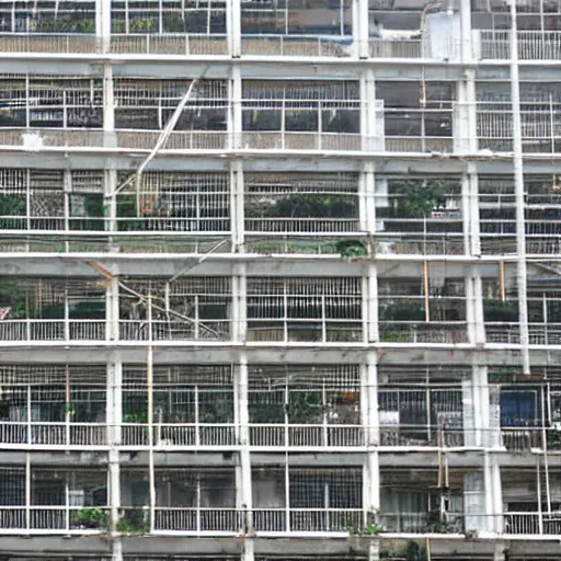 Image similar to dense buildings scaffolding in Taiwan; half built in the nature