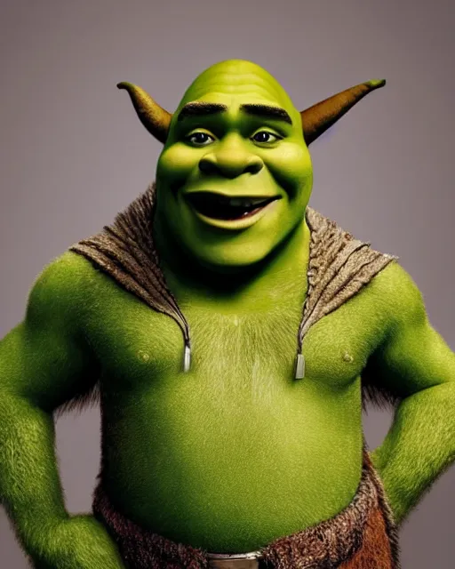 Image similar to photo of shrek as a runway model, fashion, stylish, photoshoot