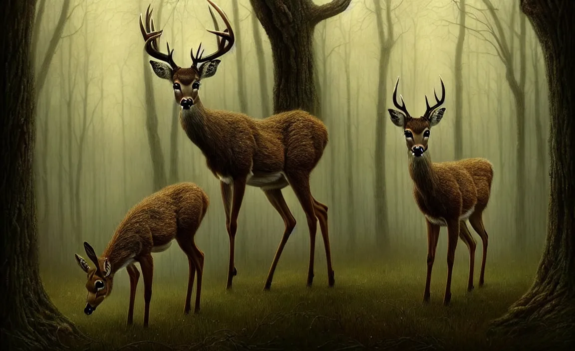 Image similar to epic professional digital art of hungry eyes woman deer in forest, faint atmospheric lighting, painted, intricate, detailed, by leesha hannigan, wayne haag, reyna rochin, ignacio fernandez rios, mark ryden, iris van herpen, best on artstation, cgsociety, epic, stunning, gorgeous, much wow, cinematic, masterpiece.