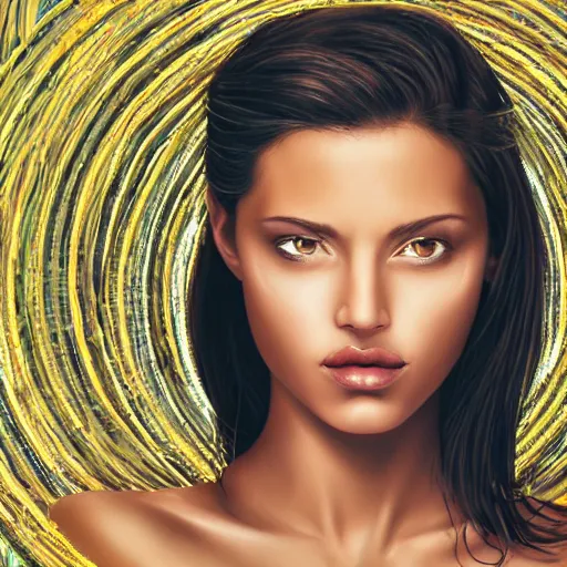 Prompt: artistic depiction of a face of an extremely beautiful woman, highly detailed, hypnotic and mesmerizing