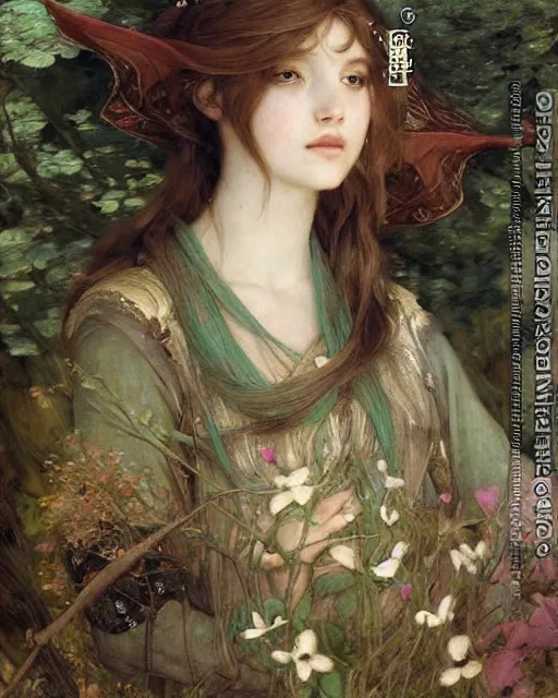 Prompt: a beautiful elf princess by Edgar Maxence, Ross Tran and Jules Bastien-Lepage