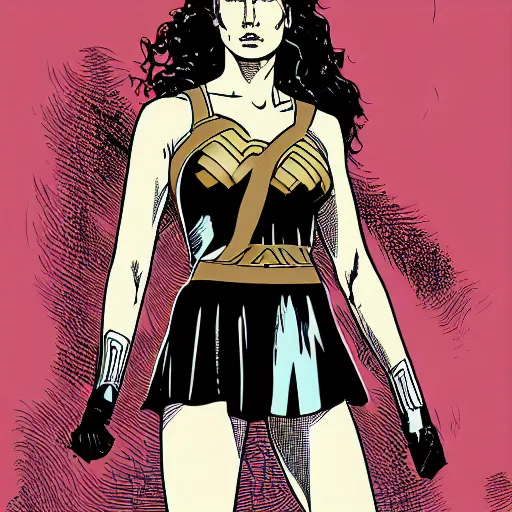 Image similar to portrait of a woman who looks like gal gadot and jennifer connelly, by laurie greasley and james stokoe