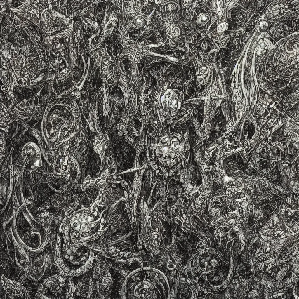 Image similar to ian miller realms of chaos, ultra detail