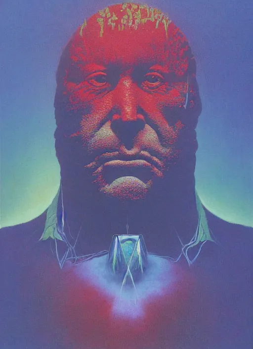 Image similar to alex jones by lisa frank and zdzislaw beksinski