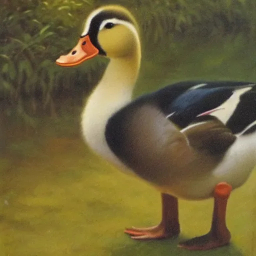 Image similar to a duck on the prowl oil painting ernest fuchs