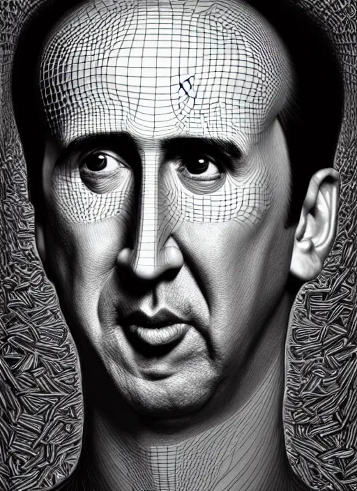 Prompt: hyper detailed 3d render like an Oil painting - Portrait of nicholas cage as an anthropomorphic pickle by Jacek Yerka, Mariusz Lewandowski, Houdini algorithmic generative render, Abstract brush strokes, Masterpiece, Edward Hopper and James Gilleard, Zdzislaw Beksinski, Mark Ryden, Wolfgang Lettl, hints of Yayoi Kasuma, octane render, 8k