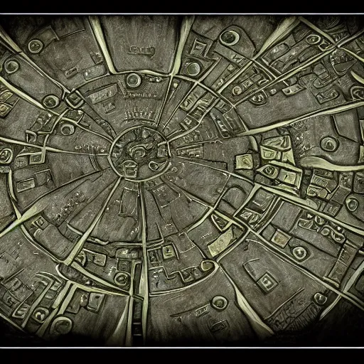 Prompt: planescape art style city center of universe wallpaper