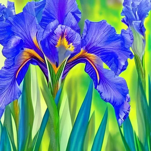 Image similar to a beautiful iris in the middle of a galaxy