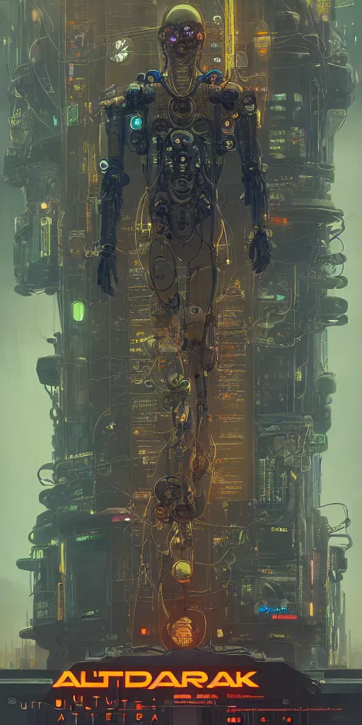 Prompt: ultra detailed, photorealistic cyberpunk poster, poster, sci fi, cybernetic, wires, robotics, by alfons maria mucha, dark, high detailed, 4 k, hd, high quality