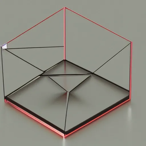 Prompt: hypercube casting a shadow into flatland